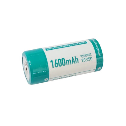 Keeppower P18350TC 1600mAh Batteries 3.6V Type-C Rechargeable Li-ion Battery for Flashlights Medical Devices Toys