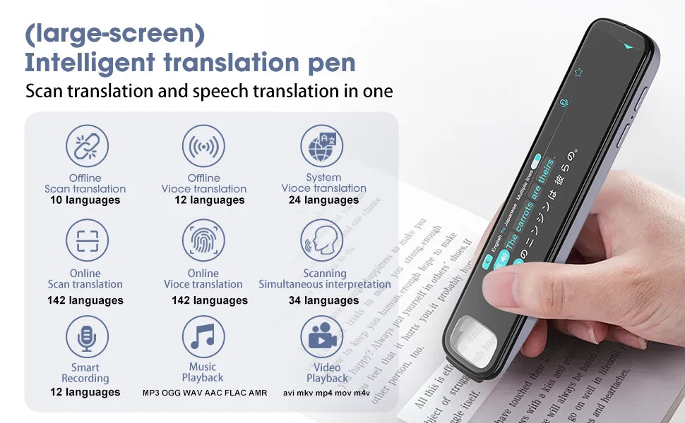 X10 Point Reading Translation Pen 3.76 Inches 142 Language Electronic Voice Scanning Pen Mutual Translation Dictionary Pen