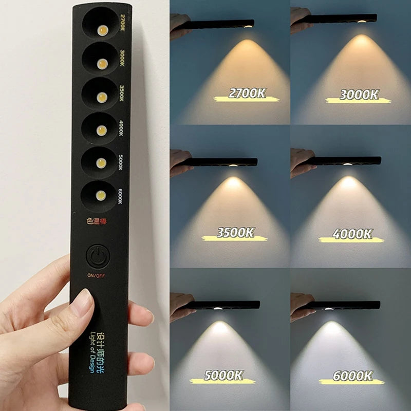 6 Modes Color Temperature Lamp Ick Rechargeable 2700KK6000K Photography Light Wand Lighting Motion Sensor Light Tester Tool A