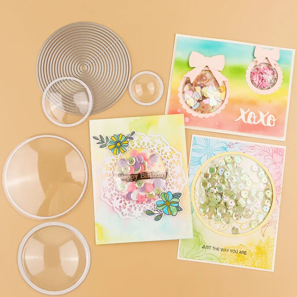 Bundle Deal Jar Heart Egg TV Dimensional Shaker Domes Basic Geometry Shaker Blisters Easter Valentine's Day Card Making Supplies