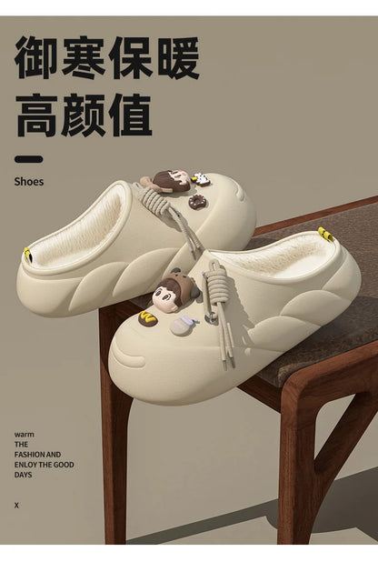 Cute Girl Eva Warm Winter Women Slippers 2024 Home Cotton Shoes Sweet Women's Slippers For Home