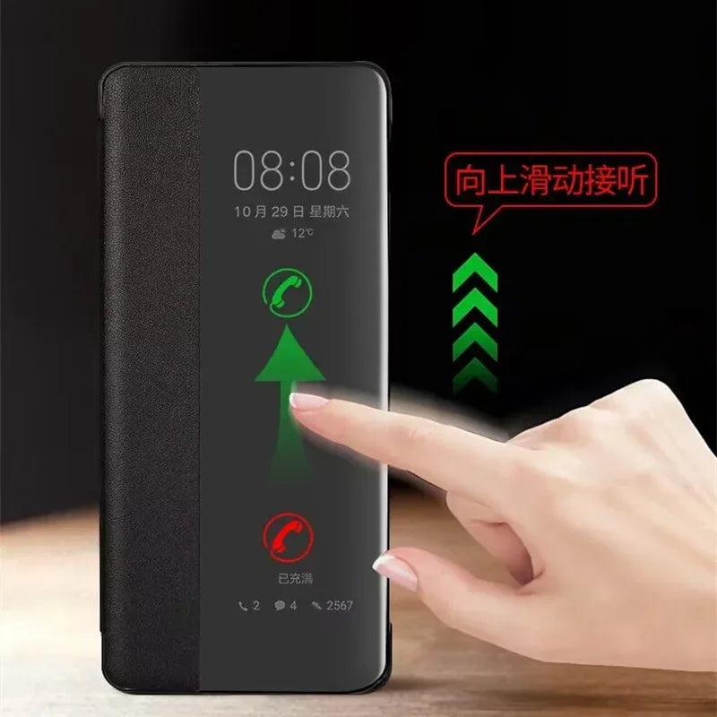 Original Huawei P30 Smart Wake Chip Mirror Phone Case For Huawei P30 PRO / P30 Smart View Clear Mirror Flip Cover Fundas Capa