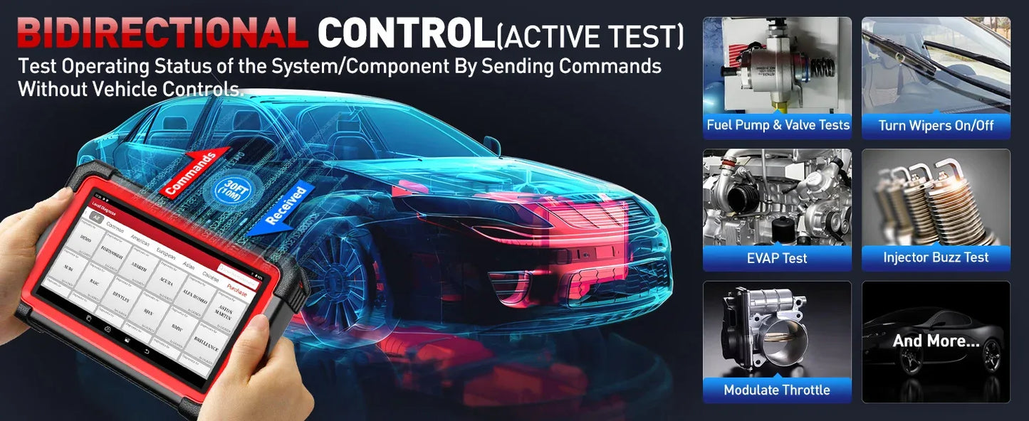 LAUNCH X431 CRP919E BT Car Diagnostic Tool OBD2 Scanner DBScar VII VCI Auto with Active Test ECU Coding CANFD DOIP 31+ Reset