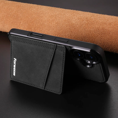 Business Flip Leather Case for iPhone 16 17 Air 16E 15 14 13 12 11 Pro Max Plus Mini Built-in Magnetic Wallet Card Phone Cover