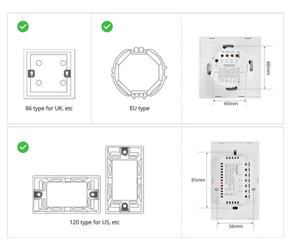 SONOFF TX US Wall Smart Switch 433Mhz RF Remote Control Wi-Fi Touch Switch via eWeLink APP Works With Alexa Google Home