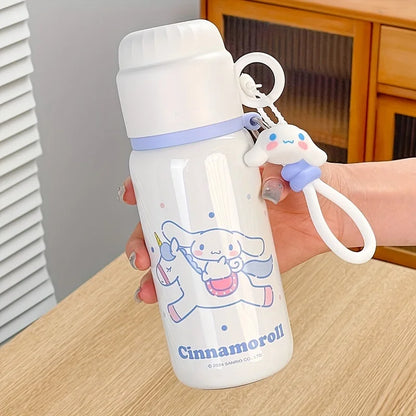 1pc Sanrio Series Insulated Cup 460ML, Cute Outdoor Travel Portable Water Bottle, Office Water Cup, Dual-Drinking Cup