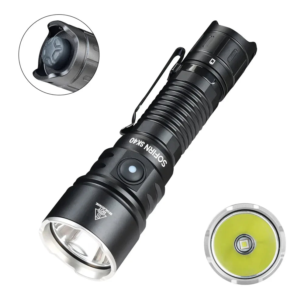 NEW SOFIRN SK40 3200lm Tactical Flashlight 580m Powerful Bright SFT70 LED IP68 waterproof Torch with Dual Switch