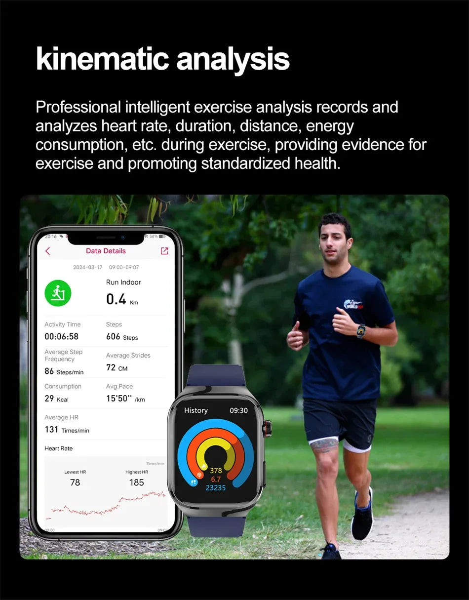 2026 New Professional-Grade Smart Watch Men ECG+PPG Uric Acid Body Fat Health Analysis IP68 Waterproof AMOLED Smartwatch Women