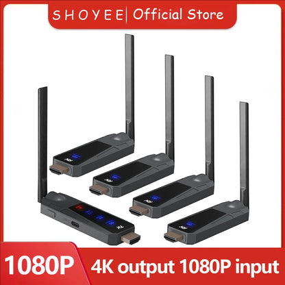 1080P 80m Wireless HDMI Transmitter and Receiver APP Monitor Video Transceiver Low Latency Plug and Play for PC TV Projector