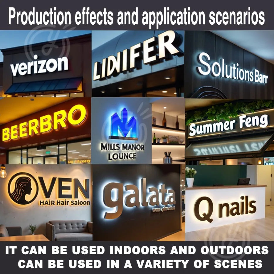 Custom Made LED 3D Sign Metal Backlit Letters for Outdoor Business Storefront Waterproof Advertising Display