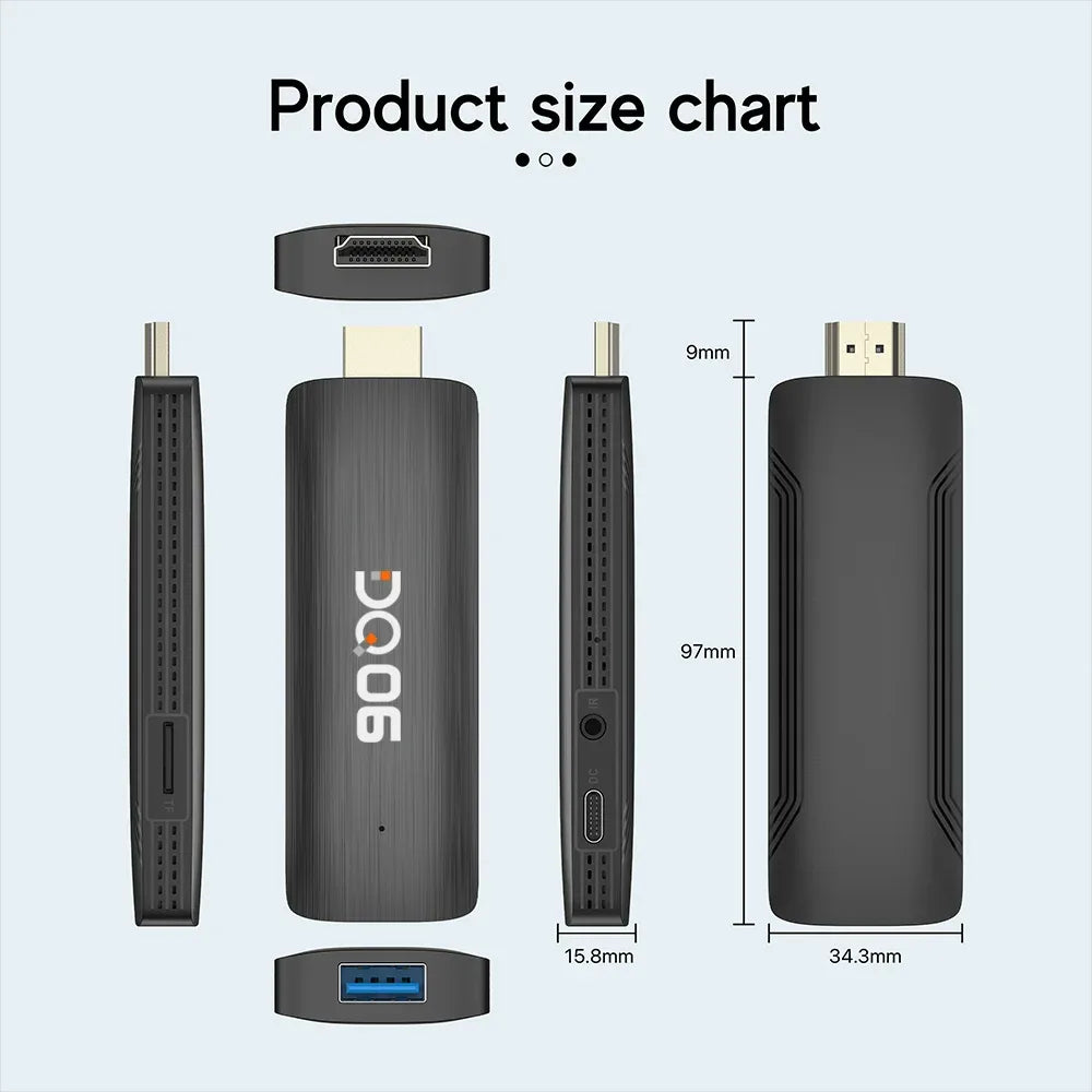 VONTAR Android 12 DQ06 ATV Mini TV Stick Allwinner H618 Quad Core 8K Video 4K@60fps Wifi6 Build in BT Voice Android 12.0 TV BOX