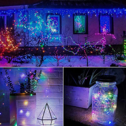100/2M Outdoor LED String Lights Garland Waterproof Fairy Light Christmas Wedding Party Holiday Gardening Decoration USB/Battery
