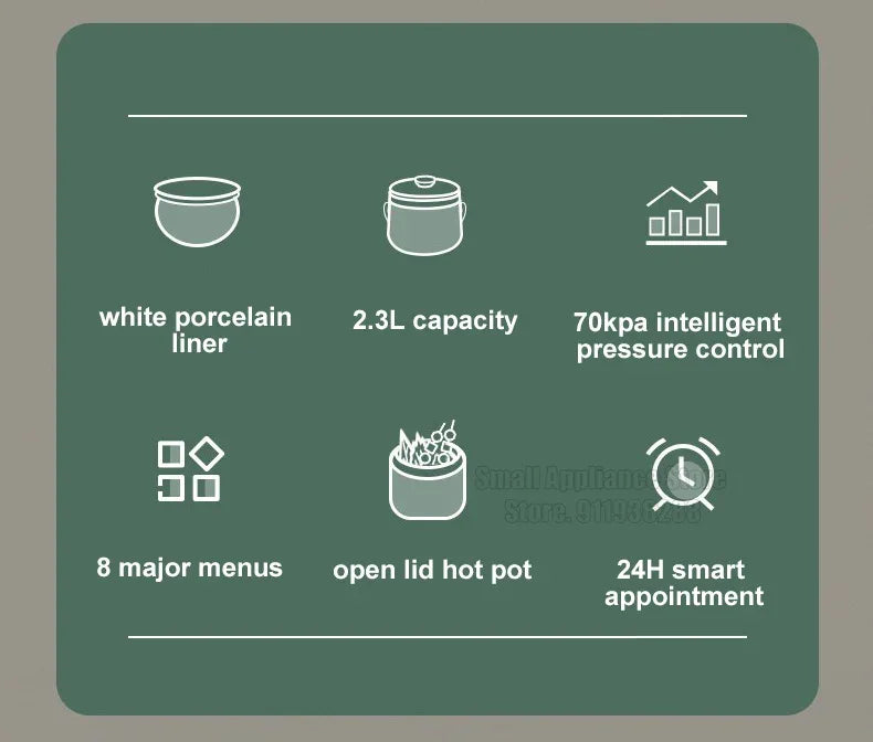 SUPOR 2.3L Electric Pressure Cooker Mini Rice Cooker Small Stainless Steel Electric Cooker High Quality Kitchen Appliances