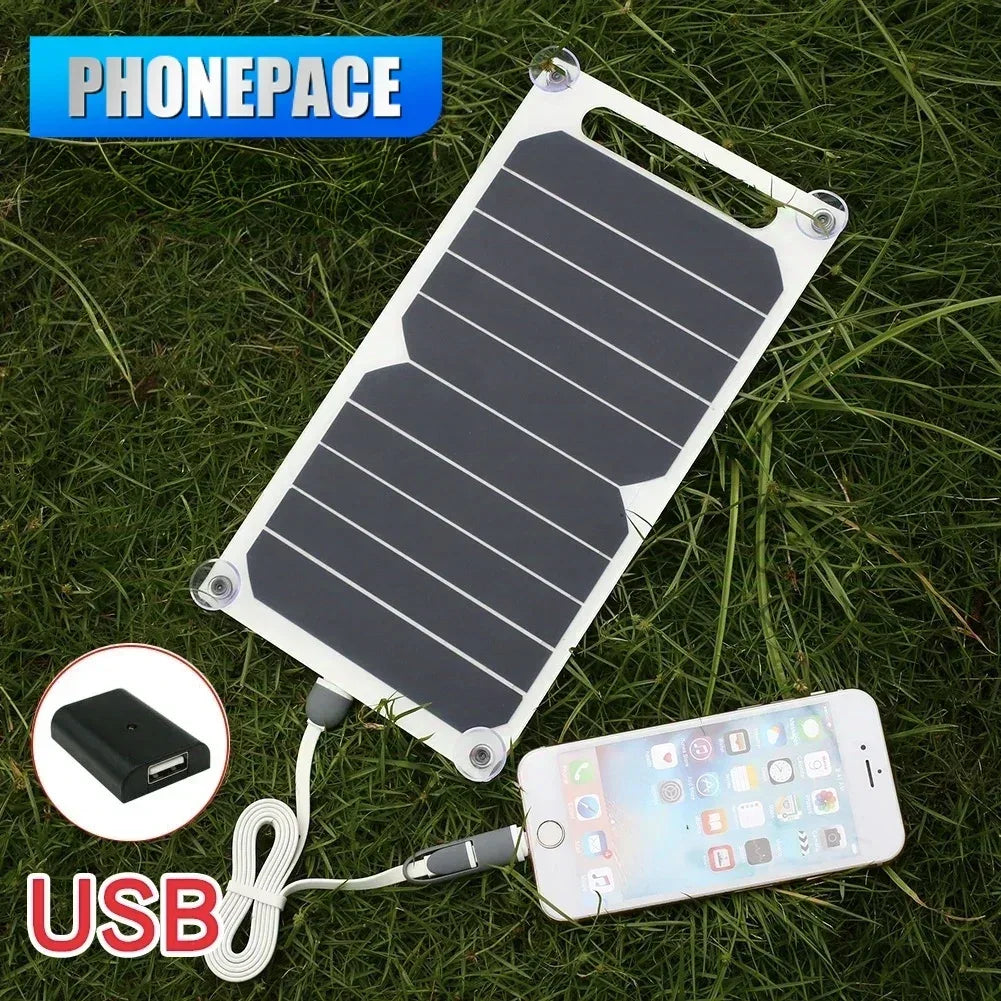 6W USB Solar Charger Portable Waterproof Panel For Outdoor Camping Hiking Mobile Phone Power Bank Charging