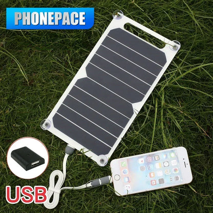 6W USB Solar Charger Portable Waterproof Panel For Outdoor Camping Hiking Mobile Phone Power Bank Charging