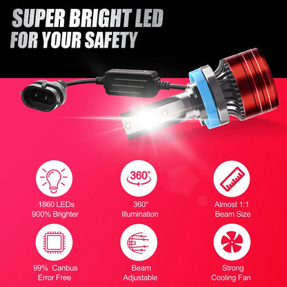 H11 LED Headlight Canbus 50000LM Light Bulbs With Fan Turbo Lamp 6500k Auto LED H7 H8 H9 9005/HB3 Light Fog Lamp Plug&Play