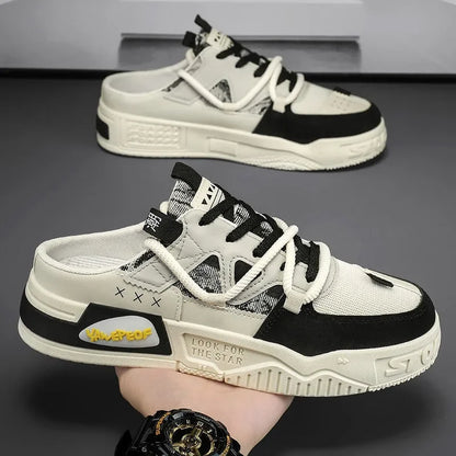 Slipper Mens Shoes Summer Thick Sole Breathable Comfortable Half Slippers Outdoor Youth Skateboard Shoes Casual Sneakers for Men