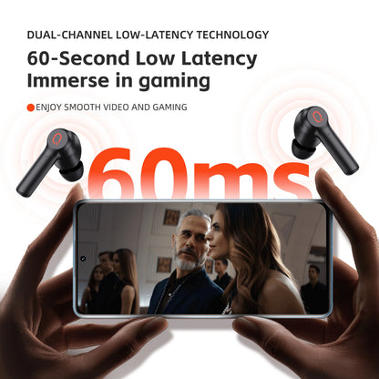 QERE E20 Wireless Headphones, TWS Bluetooth 5.3,HD Microphone,HIFI Earphones,13mm Driver,68Ms Low Latency,4 Mics, ENC Call, New