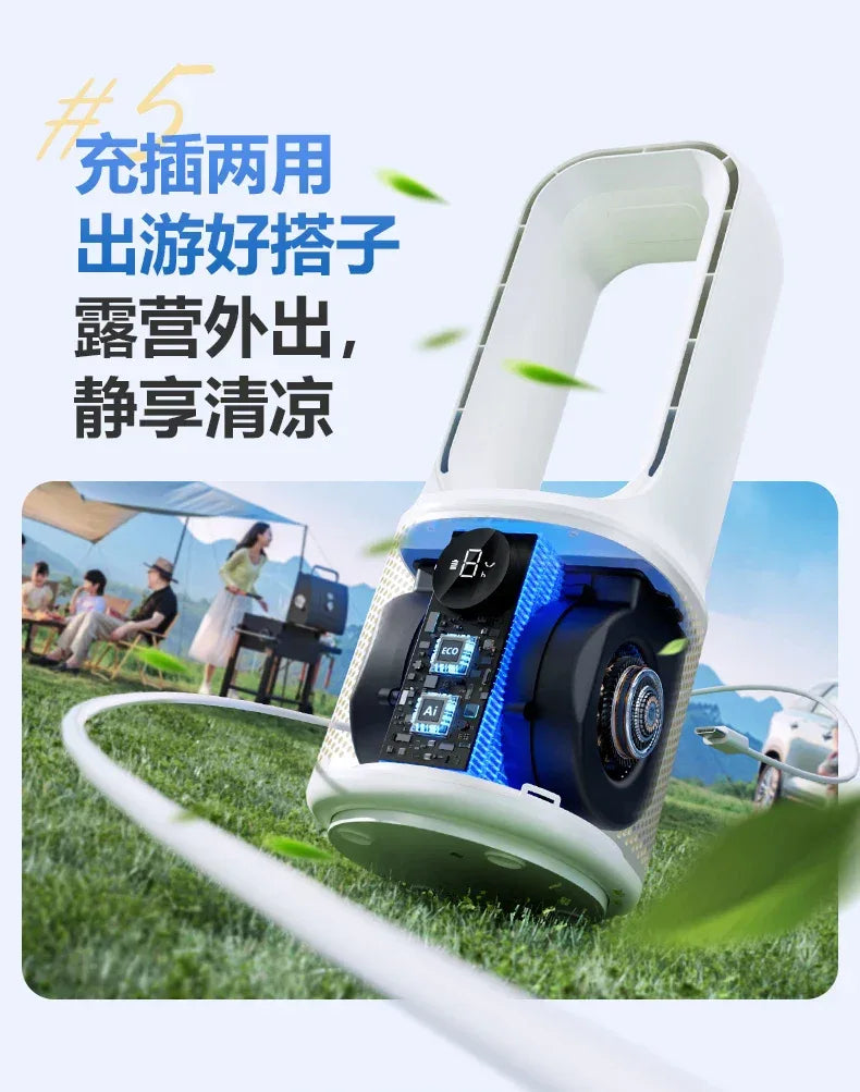 ZZ electric fan household tower fan bladeless vertical floor-to-ceiling refrigeration air conditioner fan The cooler is silent