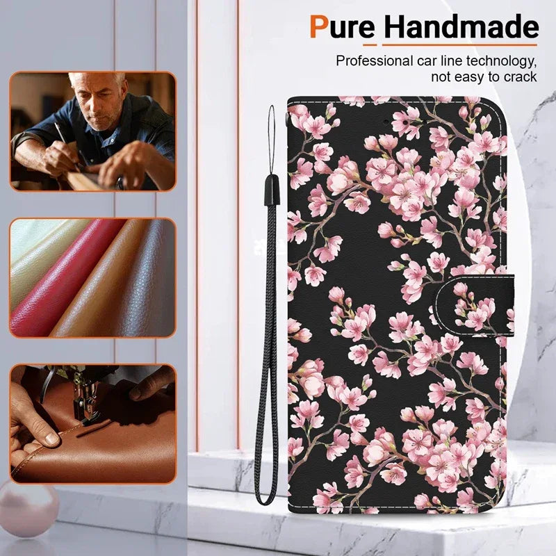 For Xiaomi Redmi 13 Case Solid Color Leather Flip Phone Case for Xaomi Redmi 13 Cover Redmi13 13C 5G Wallet Card Slots Etui