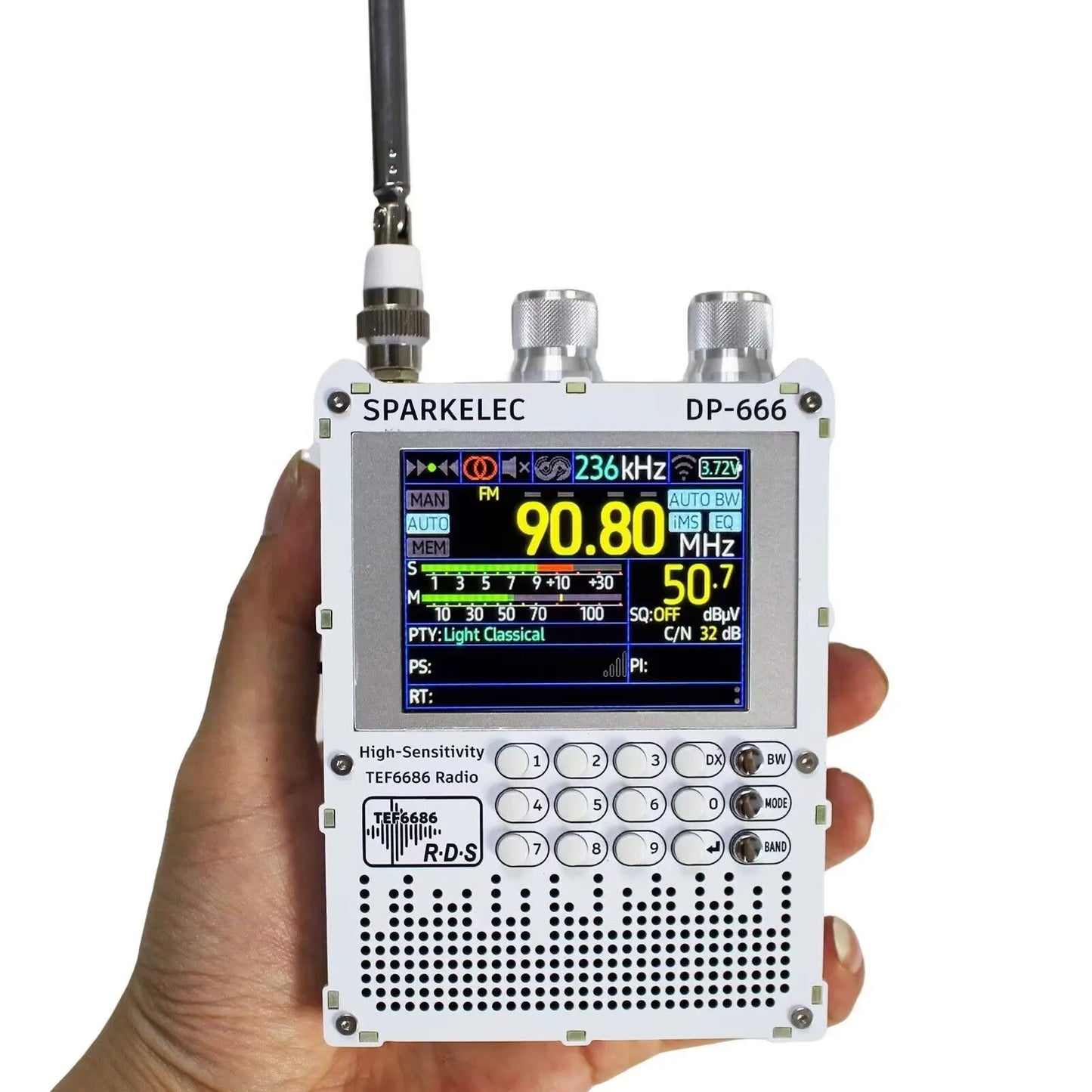 DP-666 TEF6686 Radio High Sensitivity FM AM Short Wave 2.8inch IPS Touch LCD Screen 5000mAh FM LW MW SW Full Band DSP Radio