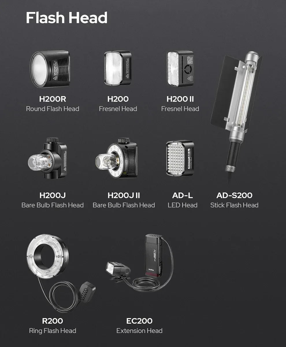 Godox AD200PRO II 200W Out-door Pocket Flash AD200PROII TTL HSS Speedlite Bi-color Modeling Lamp With X2T/X3/X3PRO/XPRO/XPROII