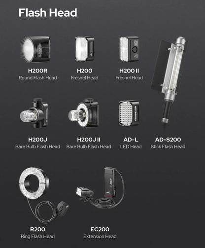 Godox AD200PRO II 200W Out-door Pocket Flash AD200PROII TTL HSS Speedlite Bi-color Modeling Lamp With X2T/X3/X3PRO/XPRO/XPROII
