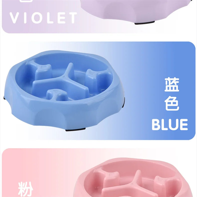 Pet Supplies Color Slow Feeder Cat Bowl Anti-choking Plastic Dog Puzzle Food Bowl, Dog Water Basin For Anxiety Relief