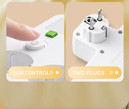 EU plug AC socket power board multi-layer wall socket universal network filter, with or without USB independent switch light ada