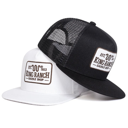 Unisex KING RANCH Embroidery Hip-hop Net Hats Spring Summer Outdoor Adjustable Casual Baseball Caps Sunscreen Hat Sports Cap