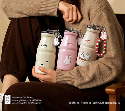 Kawaii Miffy Water Cup Cute Cartoon Cup Girls' New Design Milk Bottle Compact and Portable Water Bottle Mini Thermal Cup