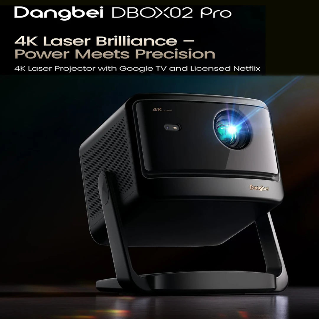Dangbei DBOX02 Pro 4K Laser Projector HDR10+ 2000 ISO Lumens Auto Keystone Dolby Audio Home Theater UHD Projector for Movies