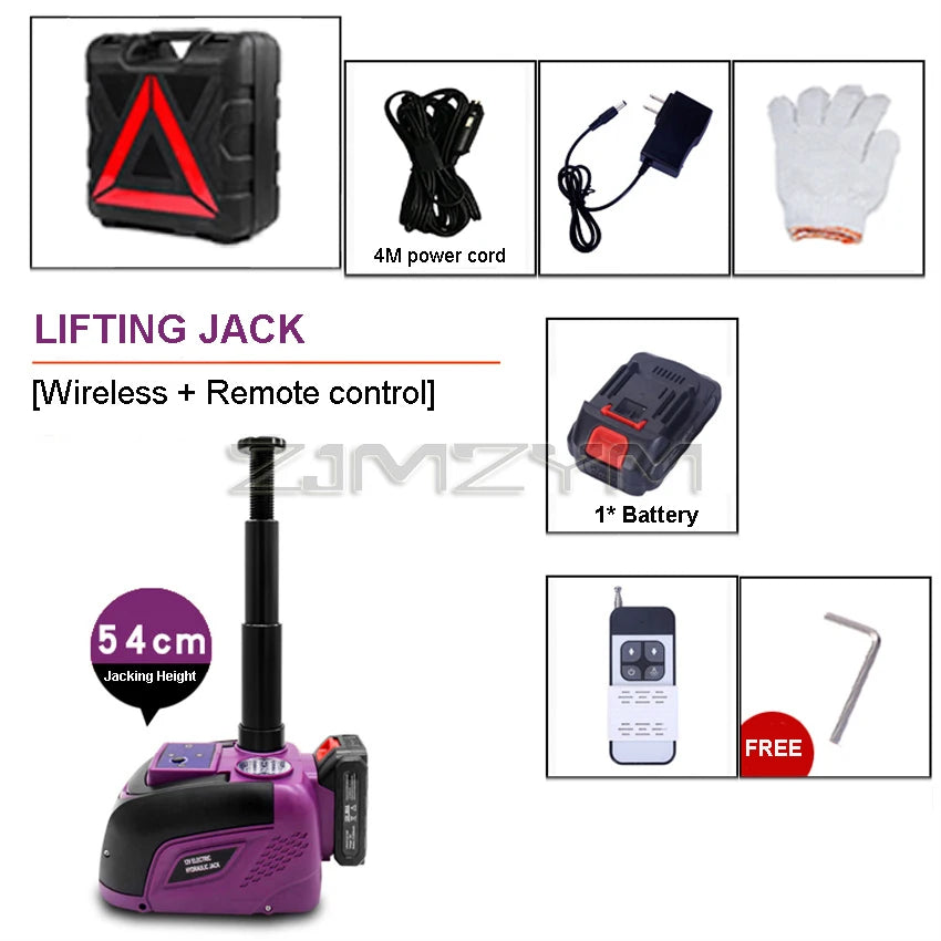 12V 5Ton 150W Rated Power Car Electric Tire Lifting Car Wireless Jacks Wrench Hydraulic Car Floor Jack with Remote control