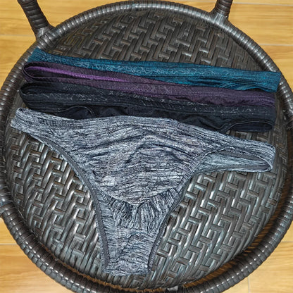 Summer Jacquard Lace Underwear for Men Ulta-Thin Quick Dry Brief Sissy Sexy Low-rise U Convex Pouch Tanga Gays Erotic Underpants