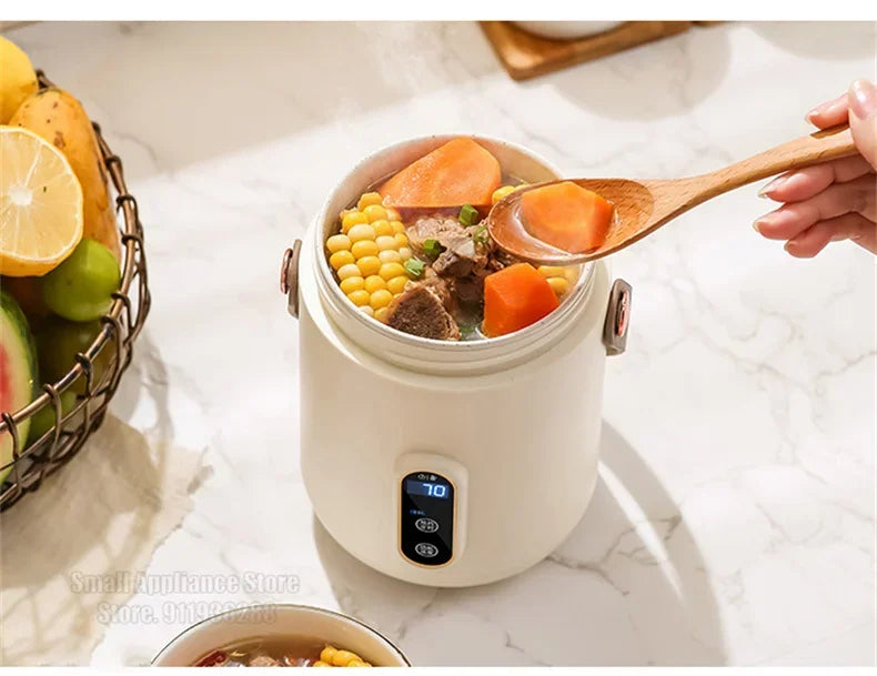New Mini Rice Cooker Small 600ML Electric Cooker Multifunctional Electric Cooking Pot 12H Reservation Mini Hot Pot For Dormitory