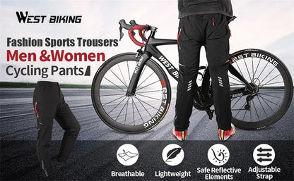 WEST BIKING Cycling Pants Spring Summer Outdoor Sports Pants Breathable Comfortable Cycling Running Trousers Men Bicycle Pants