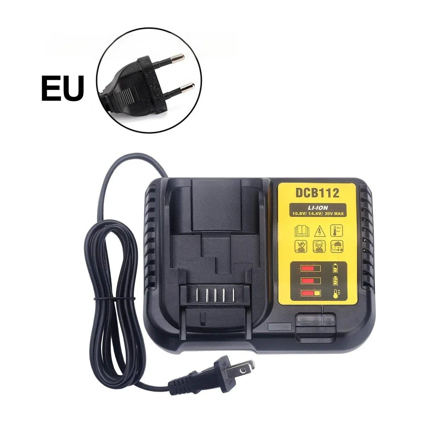 NEW Upgraded DCB112 Battery Charger For Dewalt 10.8V 12V 14.4V 18V 20V DCB206 DCB205 DCB204 DCB203 DCB120,DCB107 DCB115 DCB105