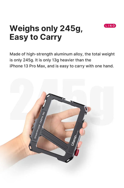 Ulanzi Lino Cage for iPhone 16 15 14 13 X XR XS Max Mini/Pro/Pro Max Smartphone Handle Grip Phone Smartphone Vlog Video