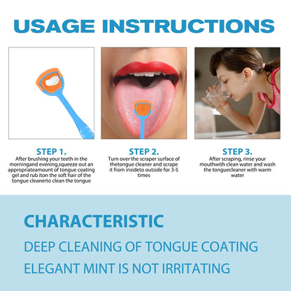 Tongue Scraper Tongue Coating Cleaning Gel Health Scraping Artifact Mint Flavor Fresh Breath To Remove Oral Odor Hygiene 100g