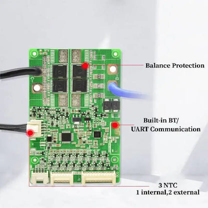 JBD Smart BMS LiFePo4 12S 36V 16S 48V 20A 40A 50A 60A 80A Li-Ion BMS 10S 13S 14S 16S 17S Balance Protection Board Built-in BT