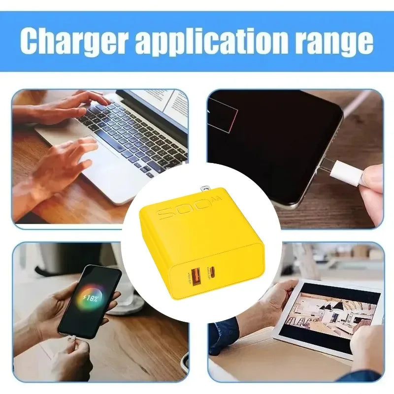 New 200W Ultra Fast Charger USB PD 2-In-1 Type C Fast GaN Phone Charger For Iphone Huawei Samsung Xiaomi Oppo  EU US Plug ﻿