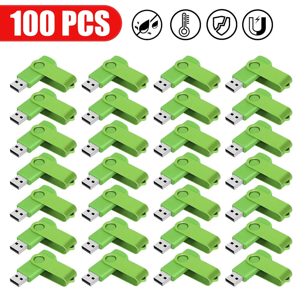 100PCS USB 2.0 Pendrive 128GB 64GB 32GB 16GB 8GB USB Flash Drive 4GB 2GB Free Laser Logo 2.0 USB Flash Drive Stick Best Gift