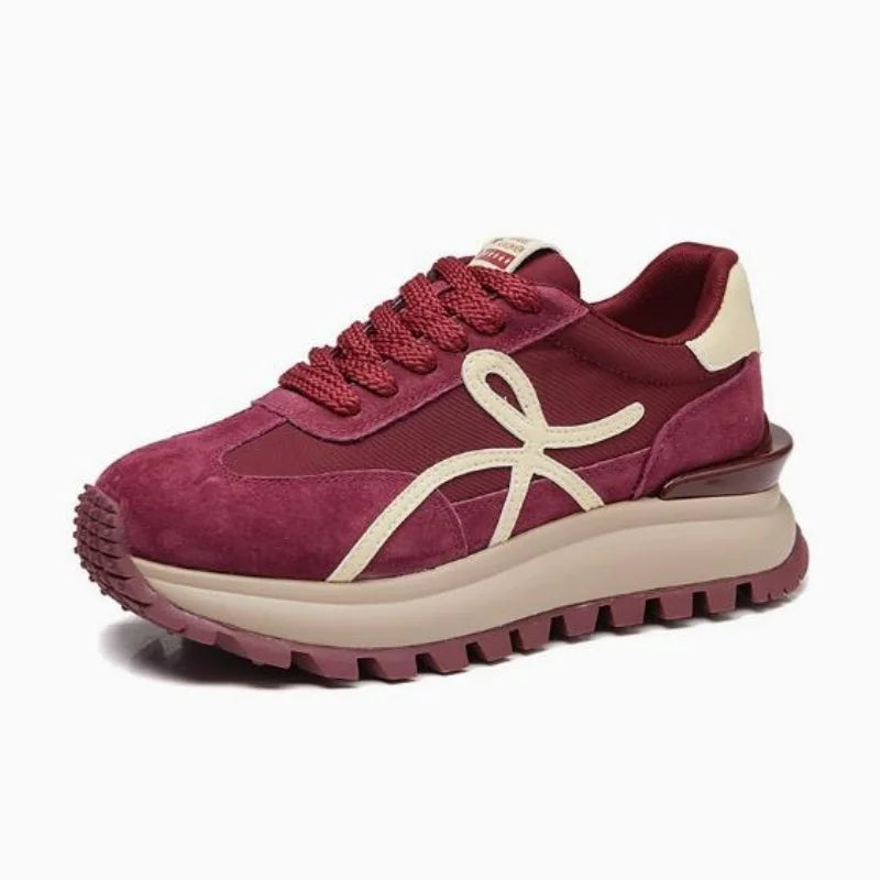 Women Sneakers Genuine Leather Platforms Ladies Casual Sports Shoes Comfy Students Sneakers Summer Popular Size 34-40
