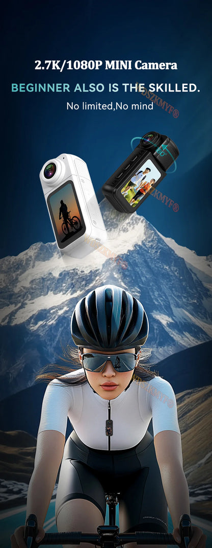 2.7K 180° Rotatable Wifi Outdoor Sports Camera 1.4Inch Screen Thumb Action Cam Motorcycle Road Sport Magnetic Attraction Bracket