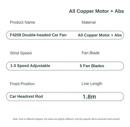 3-speed Car Fan Rear Seat Ventilador USB Freshener Air Conditioner Climatiseur Ventilateur Voiture Ventilatore Auto Cooler