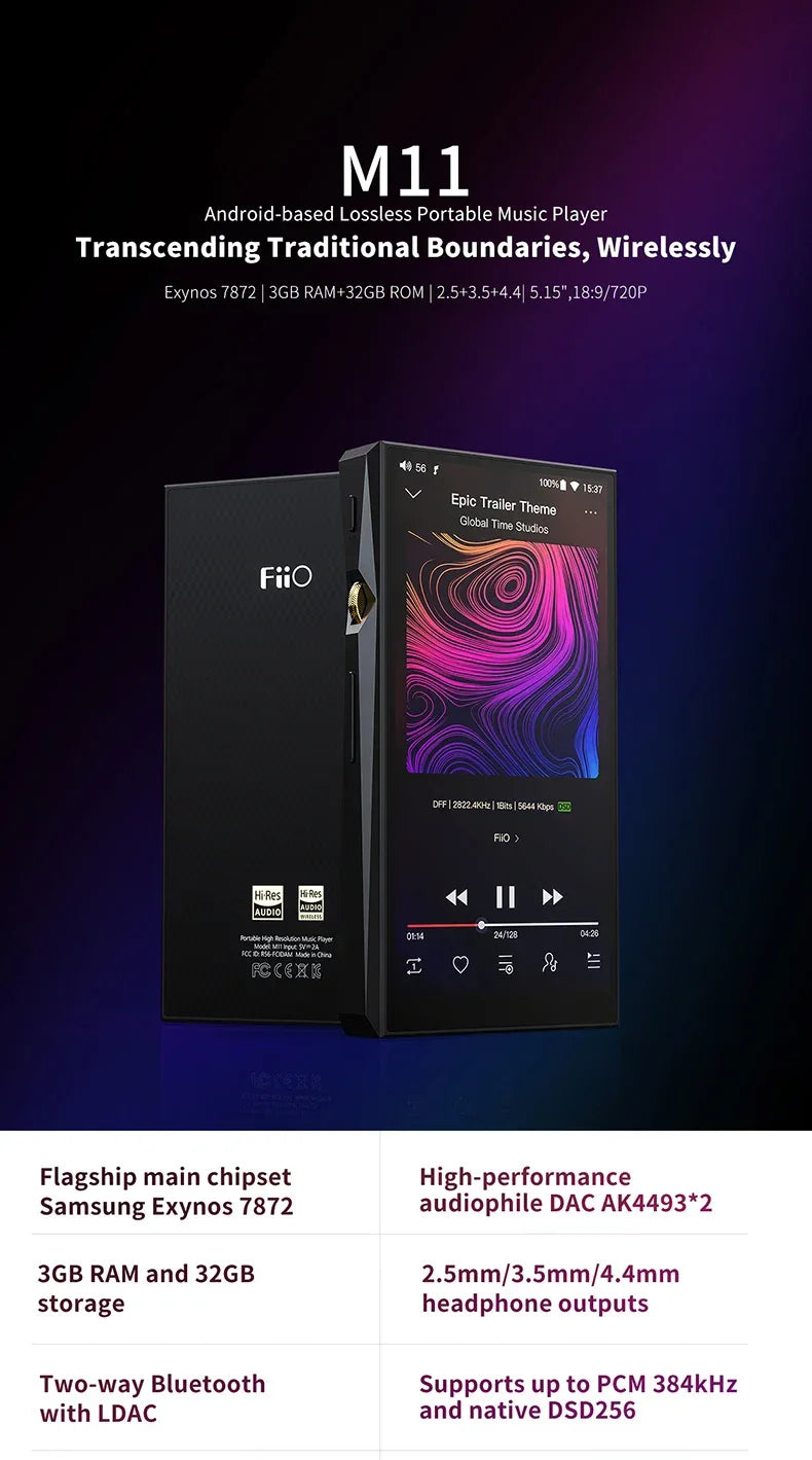 Zycbeautiful for fiiO M11 HIFI Music MP3 Player with Balanced Output/Support WIFI/Air Play/Spotify