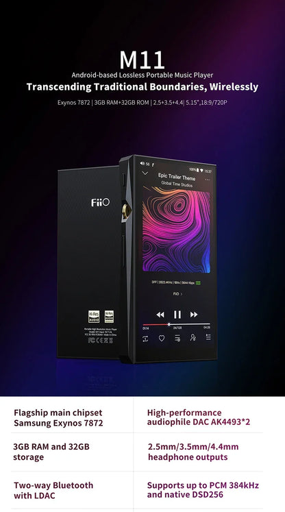 Zycbeautiful for fiiO M11 HIFI Music MP3 Player with Balanced Output/Support WIFI/Air Play/Spotify