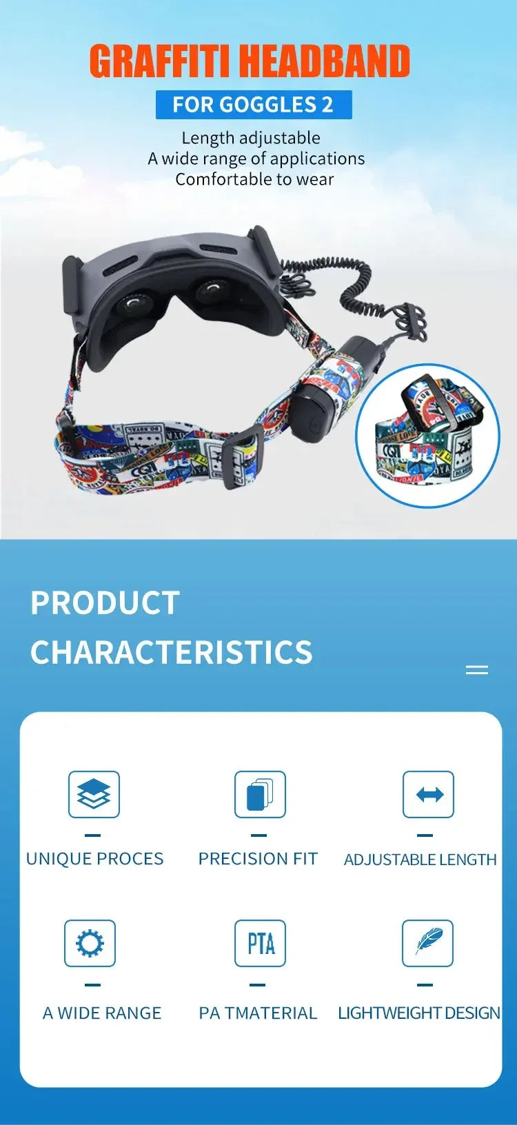 Goggles Head Strap Headband Elastic Straps for DJI Goggles 2 /FPV Glasses V2 for DJI Avata DJI FPV Drone Accessories