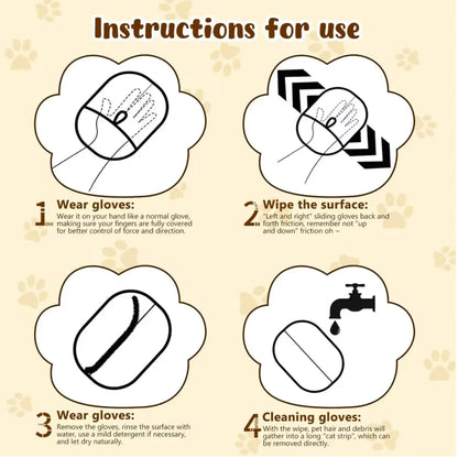 Pet Hair Removal Tool Reusable Static Removal Gloves, Double-Sided Grooming Gloves for Pets, Removes Pet Fur Hair for Carpets