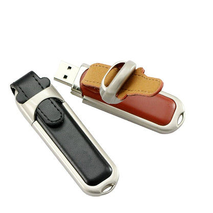 Pendrive 256GB USB Flash Drive Leather with Metal Keychain 64GB 32GB 8GB Business Usb Memories Disk 128GB Pen Drive Memory Stick